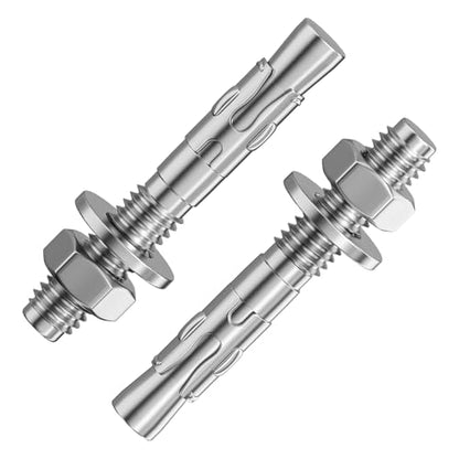 Wensilon 10Pcs 1/4x1-3/4 Inch Standard Fasteners for Heavy-Duty 304 Stainless Steel Wedge Anchors for Cement and Concrete - size: 1/4x1-3/4"