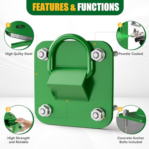 D Ring Anchor Plate, Reusable Concrete Anchor Plate, 1 Pack - color: 1 Pack