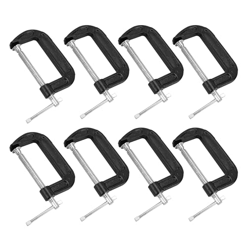 8 Pack 4 Inch C Clamp Set Heavy Duty Steel - size: 4 inch