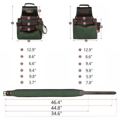 Canvas Tool Rig Belt Bag with Suspenders for Carpenter Framers Electricians