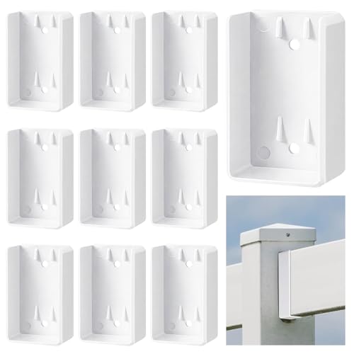 Nuanchu 10 Pcs Vinyl Fence Brackets, 2'' X 3.5'' - size: 2" x 3.5"