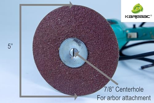 Karebac 5" x7/8" Aluminum Oxide 120 Grit Resin Fibre Sanding Discs 25-Box - style: 120 Grit