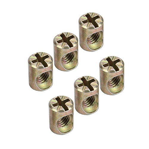 Furniture Nut,30pcs M6 Furniture Nut Dowel Cabinet Connectors Embedded Nuts Fasteners