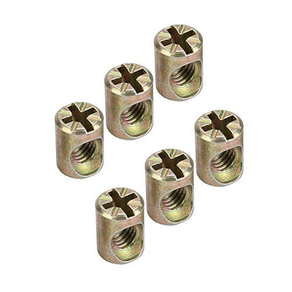 Furniture Nut,30pcs M6 Furniture Nut Dowel Cabinet Connectors Embedded Nuts Fasteners