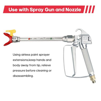 Airless Paint Sprayer Spray Gun Tip Extension Pole Rod Airless Sprayer Gun Spray Painting Wand 16 inch - color: 16 inch