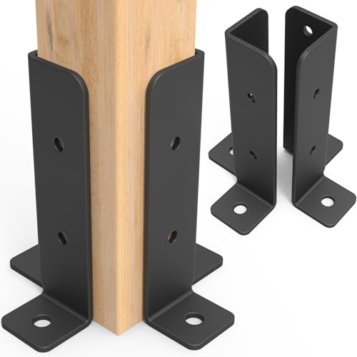 4 Pcs Adjustable Deck Post Anchor Base Bracket Fit 1.5x1.5,2x2,2x4,4x4 Post - size: 4 Pieces