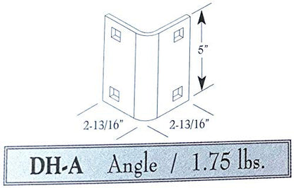 Floating Stringer Angle Bracket – (DH-A) – USA Made Galvanized Steel, 1/4″ Thick, 5″ Height, 2-13/16″ Legs, Pair with Washer Plate DH-W