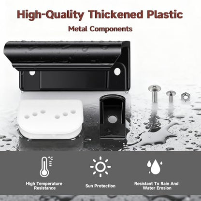 Shed Door Tune Up Full Kit Metal Door Glides Kit Compatible with Arrow ShelterLogic Shed Replace#: Dk100-A，Includes 2 Door Handles, 4 Lower Door Guides 4 Door Slides Screws and Nuts