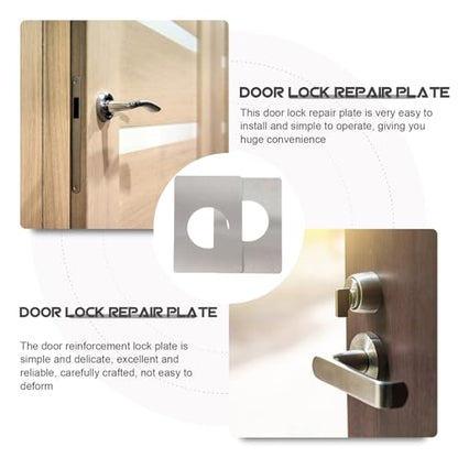 2pcs Stainless Steel Door Strike Plate and Reinforcement Kit for Lock Repair and Door Knob Support Garage and Home Replacement