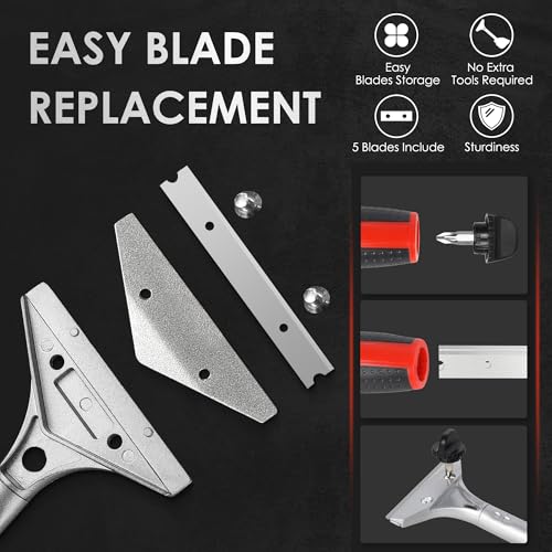 ORIENTOOLS Heavy Duty Scraper, Replaceable Blades for Paint & Sticker
