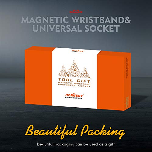 HORUSDY 2pcs Magnetic Wristband & Universal Socket Grip