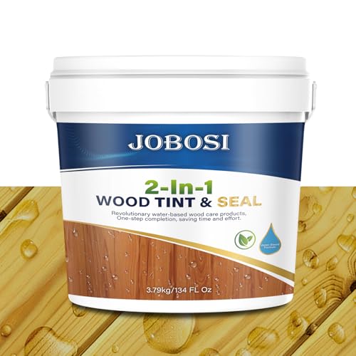 Advanced Wood Stain&Sealer, (Light Oak, 1 Gallon), Enhances Wood Grain, Waterproof, Flexible, Crack Resistant, Weather Resistant, Non-Toxic Environmentally Friendly, to Wooden, Furniture, Fence, Shed - color: Light Oak, size: 1 Gallon