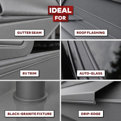 XFasten Gray Silicone Caulk 10.1 oz Single Pack Gray Caulking Waterproof - color: Gray