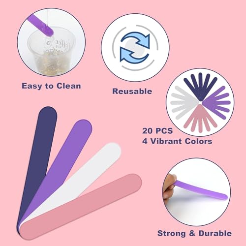 HTVRONT Stir Sticks for Epoxy Resin, 20PCS, 4 Colors - size: F