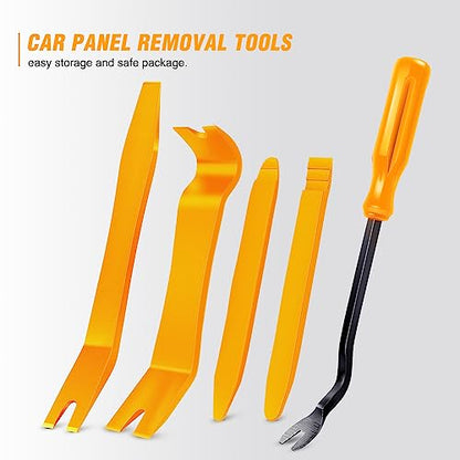 GOOACC 5 PCS Nylon Auto Trim Removal Tool Kit No-Scratch - color: Yellow, size: 5Pcs
