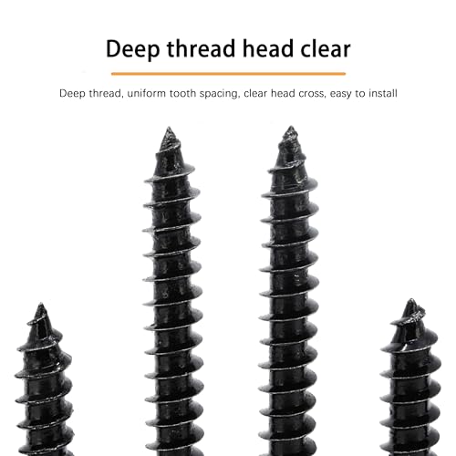 #8 X 3/4" Black Screw,Flat Head Phillips Wood Screw, Electroplating Black Carbon Steel, #8 X 3/4-Inch,150Pcs - color: Black Zinc Plated Screws, size: #8 x 3/4"