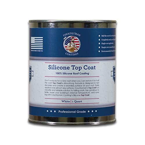 100% Silicone Roof Coating for RV & Flat Roofs, White, Quart - color: White, size: 1 Quart
