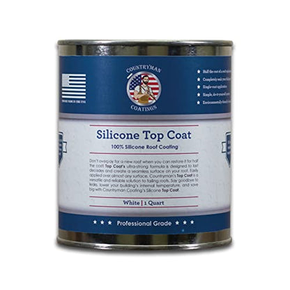 100% Silicone Roof Coating for RV & Flat Roofs, White, Quart - color: White, size: 1 Quart