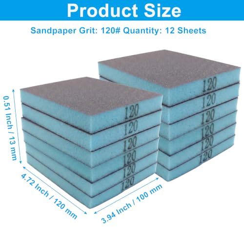 12 Pcs 120 Grit Sanding Sponge - size: #120