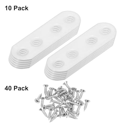 M METERXITY 10-Pack Flat Straight Brackets 2.17x0.71in, White - color: White, size: 55mm