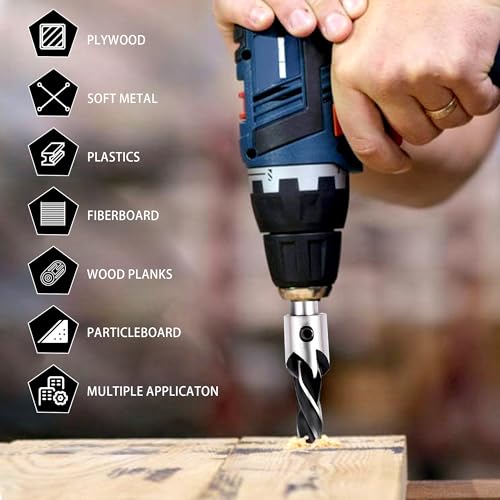 7Pcs HSS Countersink Drill Bits Set - size: 7pcs