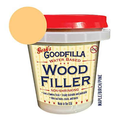 Goodfilla Maple/Beech/Pine, 8 oz, Wood and Grain Filler, Stainable, Sandable, Zero Waste, Non-Toxic, USA Made - color: Maple, size: 8 oz