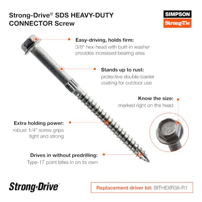 Simpson Strong-Tie SDS25200 Strong-Drive SDS Heavy-Duty Connector Screw 1/4 in. x 2 in. DB Coating (1300-Qty)
