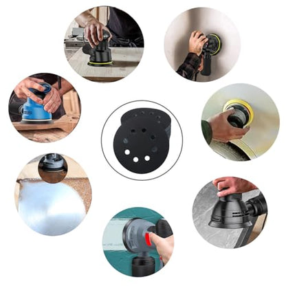 50 Pcs 5 Inch 8 Hole 400 Grit Wet and Dry Sanding Discs, Round Hook and Loop Disc Sandpaper for Random Orbital Sanders - style: 400 Grit
