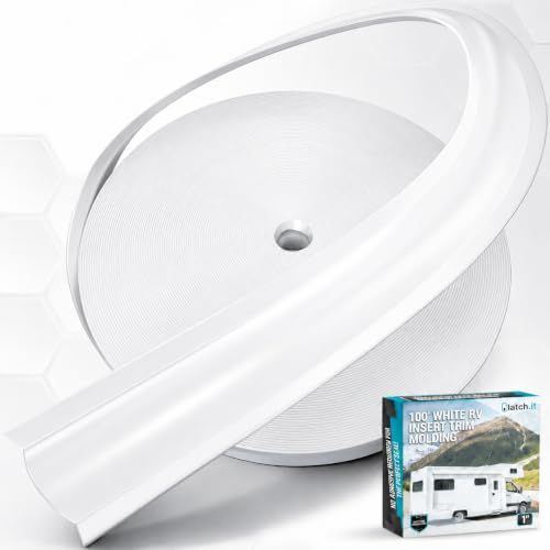LATCH.IT 1-Inch White RV Trim Molding Insert | 100-Foot Vinyl Trim Insert - color: White, size: 100FT - 1" Wide