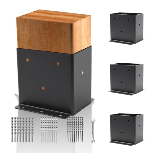 4 Pcs 4“× 6” Post Base Fit (Inner Size 3.6"x 5.6") Post - size: 4 Pcs, style: 4"x 6"