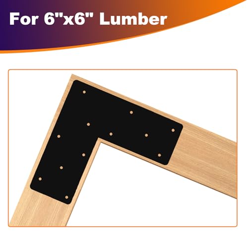 4 Pcs L Shape Flat Bracket. 13.2"x 13.2"x 5" Mending Plate, Heavy Duty Right Angle Brackets, Corner Bracket, L Shape Plate Fit 4x4,6x6 for Repair House,Furniture,Pavilion,Truss framing - style: L Shape(13.2"x13.2"x5")