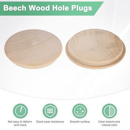 M METERXITY 50-Pack Wood Plugs 45 x 40mm Beech Button Wood Top Plugs - size: 45x40mm