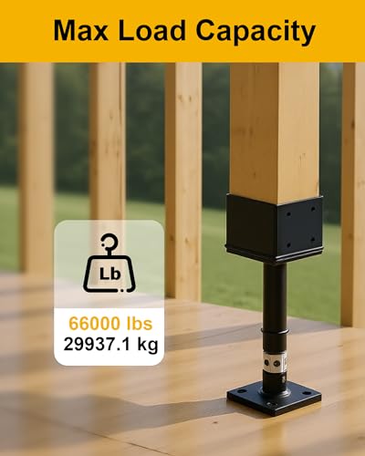 Screw Jack Post Kit, 6"x6" Adjustable Shore Jack & Purlin Splicer - color: Black, size: 6x6