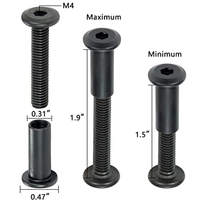 40 Sets Black Furniture Connector Bolts M6x35mm Binding Screws for Wood - color: M6x35mm-Black-D