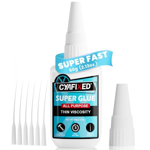 Super Fast Drying CA Glue 60g, Thin Instant Adhesive for Wood Glass Plastic - size: 2 oz