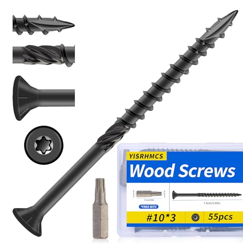 #10 x 3 Inch Wood Screws 55 PCS Deck Screws T25 Torx