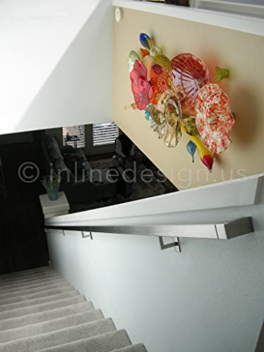 Stainless Steel Handrail Wall Bracket Square for Flat Bottom Tube Slim - color: Satin Stainless Steel