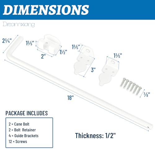 18" Heavy Duty Cane Bolt Gate Drop Rod Fence Hardware Ground Latch Stopper - size: 18 Inch