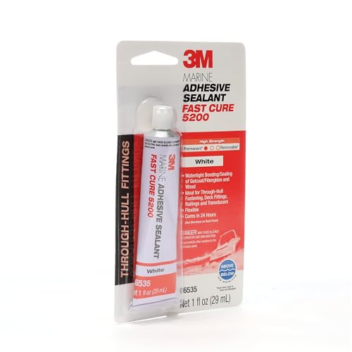 3M Marine Adhesive Sealant 5200FC, Fast Cure, White, 1 oz Tube - size: 1 fl oz Tube