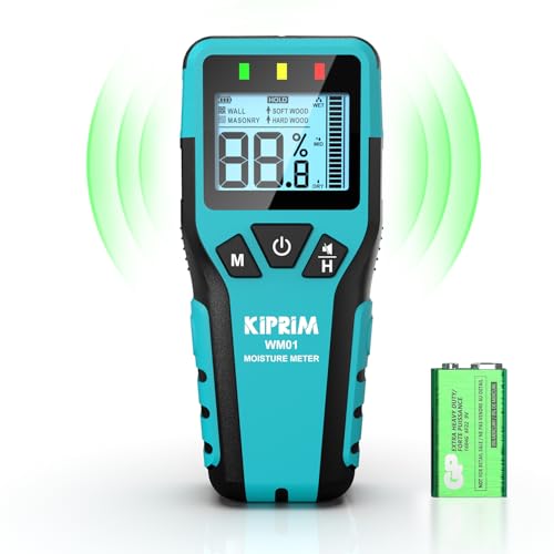 Kiprim WM01 Non-Destructive Pinless Moisture Tester for Wood, Floors, Walls