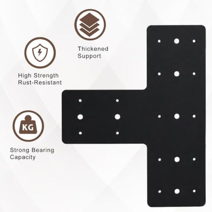 4 Pack 17''x5'' T Post Timber Brackets for Wood 6X6 Post - size: T shape