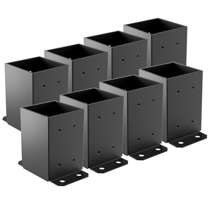 4x4 Post Base 8 Pcs, Deck Post Base,Heavy Duty Post Anchor Brackets - size: 4x4, style: 8pcs