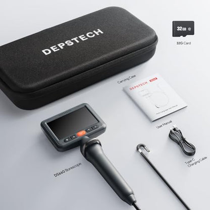 DEPSTECH 5" IPS Screen Articulating Borescope, Endoscope Camera with Light