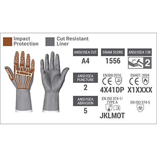 HexArmor | Chemical and Liquid Resistant Long Cuff Saftey Gloves | HexChem Series - color: Hexchem 7071, Level 2 Puncture, Fluid and Chemical Resistant, size: XX-Large