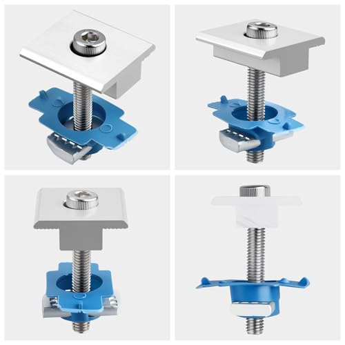 Anbte 10pcs Solar Panels Mid Clamps for Unistrut, 30mm/35mm, Silver - color: Silver, size: 1.18"(30mm) & 1.38"(35mm)