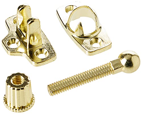 Merriway Double-Hung Window Fastener Kit Brassed Steel – Classic Sash Lock for Timber Windows, Secure Window Catch Hardware