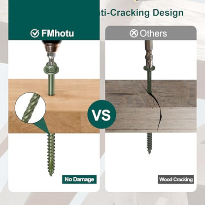 #14 x 8 Wood Structural Screws - color: Green, size: 8 Inch