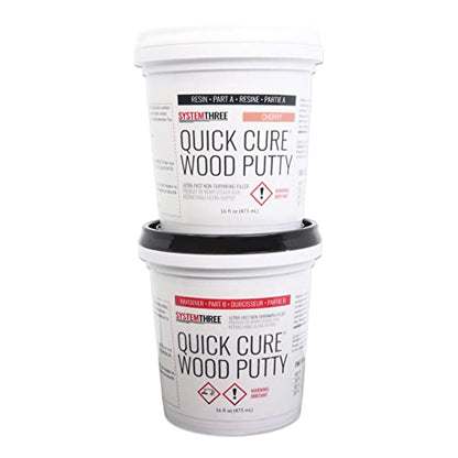 System Three Quick Cure Putty, Cherry, Quart Kit - color: Cherry, size: 1 Quart