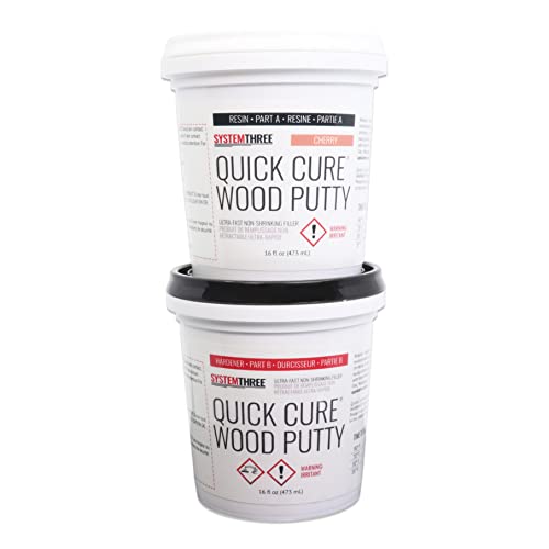 System Three Quick Cure Putty, Cherry, Quart Kit - color: Cherry, size: 1 Quart