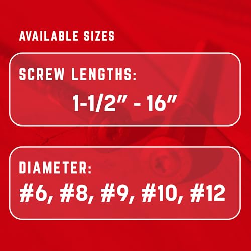 GRK Fasteners RSS™ 5/16 x 4 Rugged Structural Screws, Black, 25 PCS - size: 5/16" x 4"